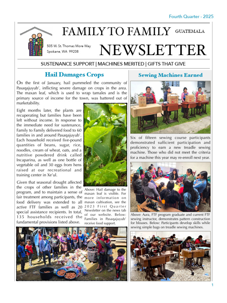 Family to Family Newsletter Q4, 2025 | PDF | Economies | Agriculture