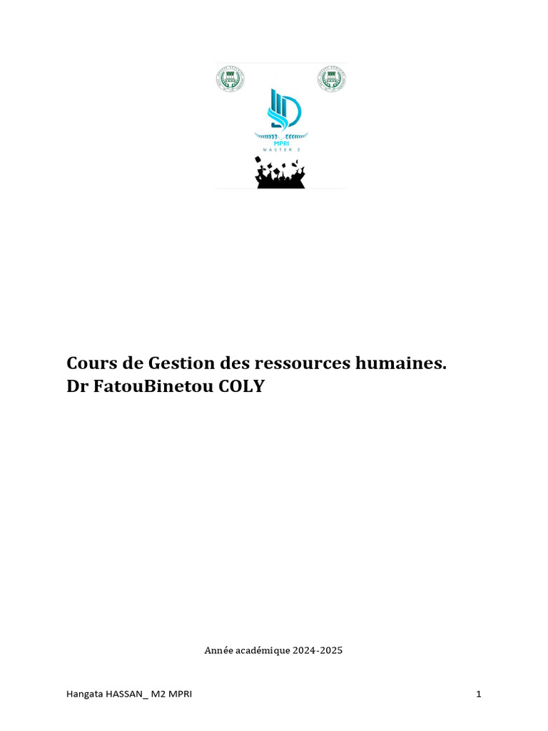 Gestion des Ressources Humaines M2 MPRI | PDF | Gestion des ressources ...