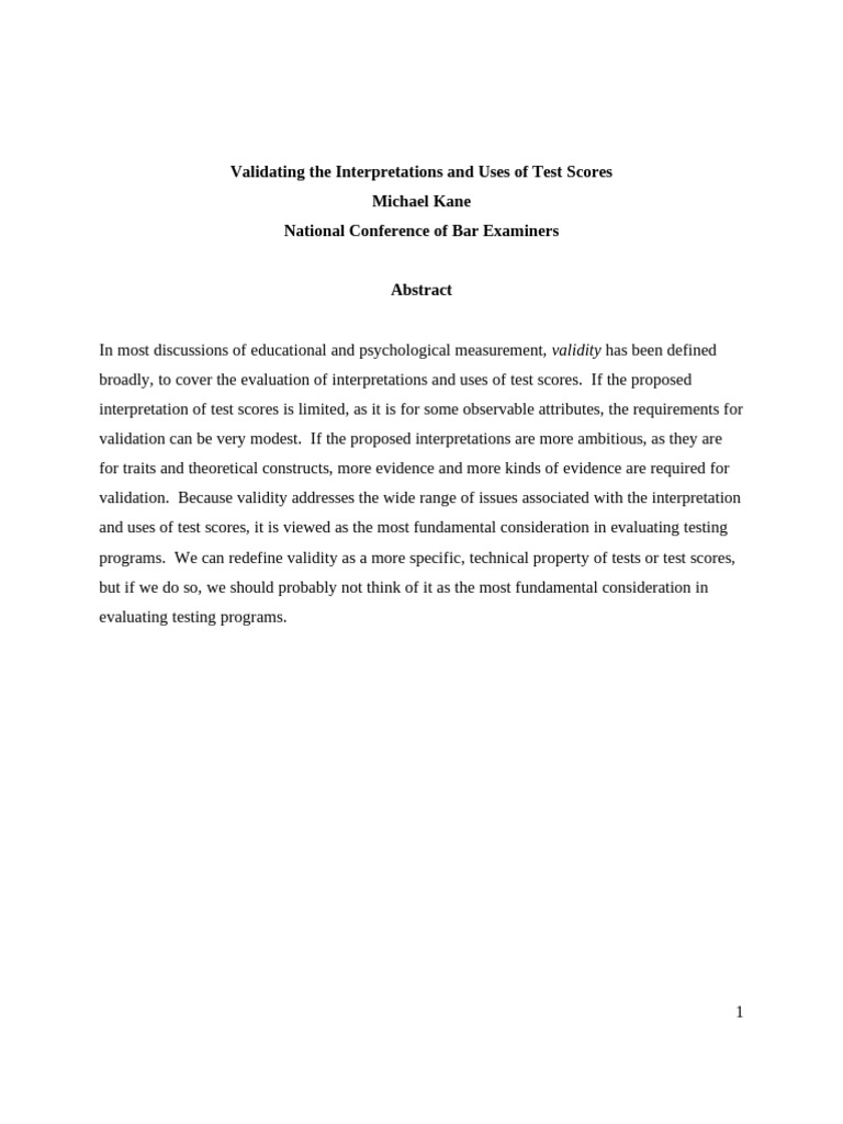 Validating Test Score Interpretations | PDF | Validity (Statistics ...