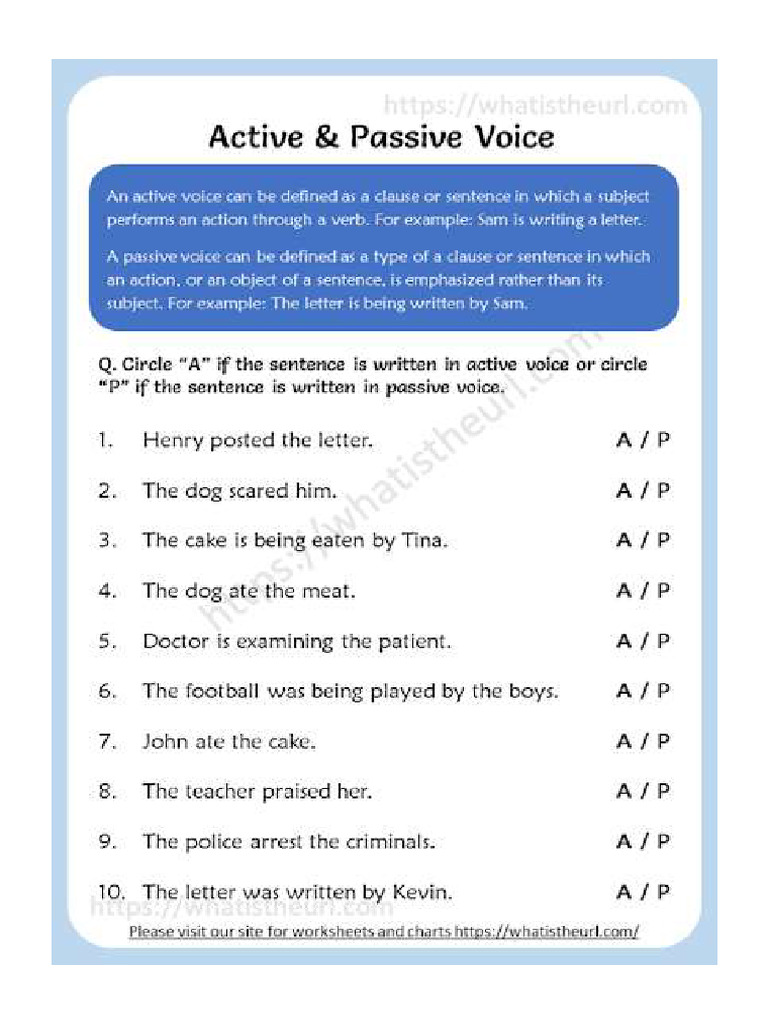 Active and Passive Voice Worksheets Rel 2 709x1024 | PDF