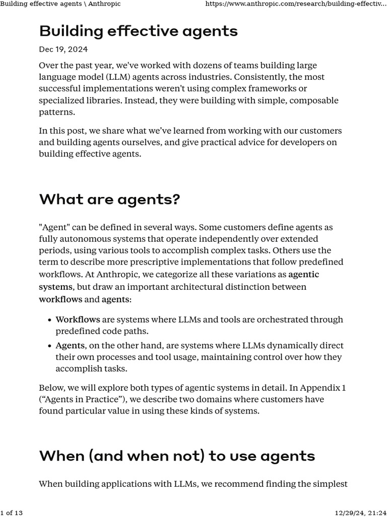 Building Effective Agents | PDF | Parallel Computing | Computing