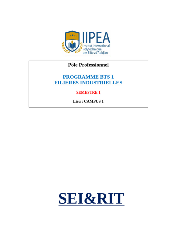 BTS 1 SEI&RIT Schedule Overview | PDF
