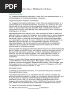SIAC Arbitration Model Clause Guide | PDF