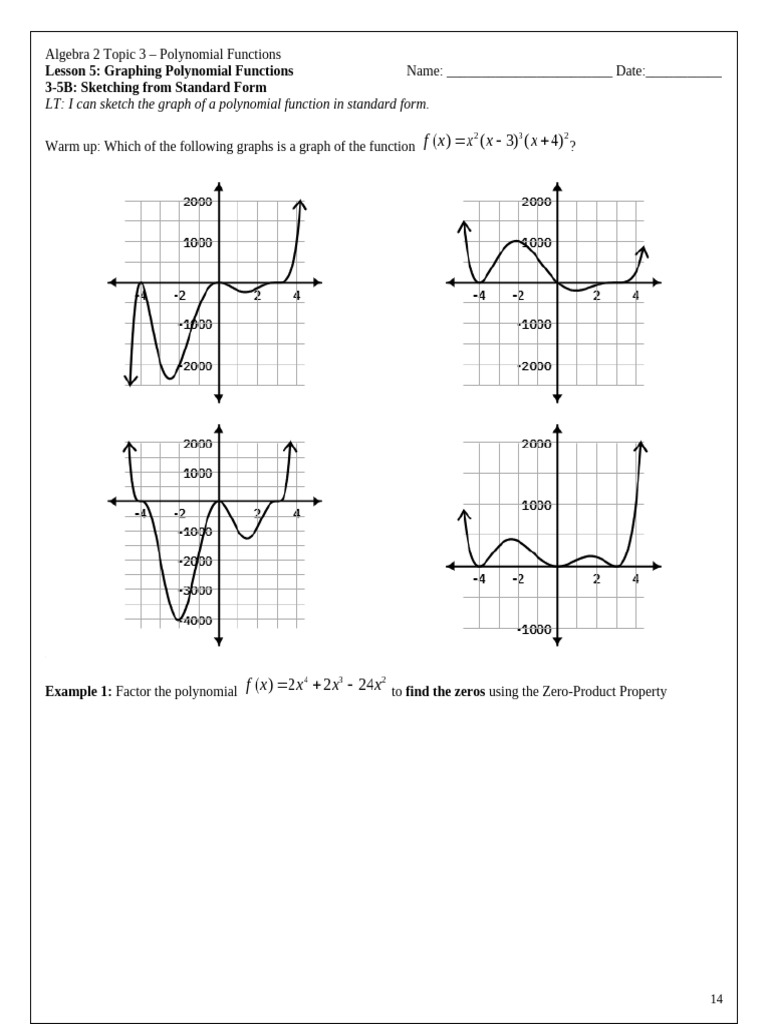 Graphing Polynomial Functions Guide | PDF