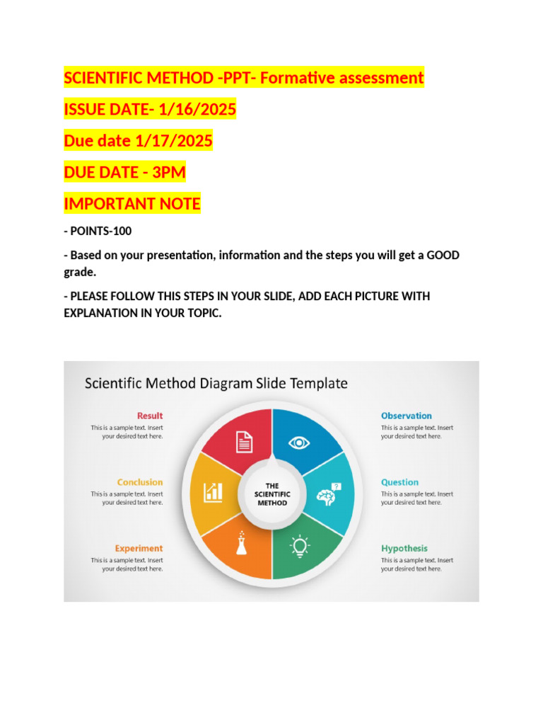 Scientific Method-Ppt Key Instructions For Students | PDF
