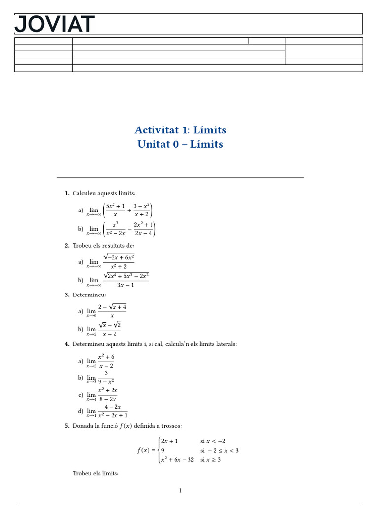 1 Limits | PDF