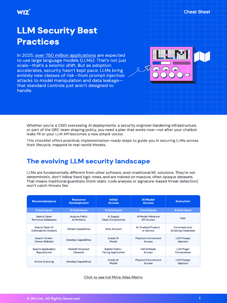 LLM Security Checklist for Organizations | PDF | Security | Computer ...