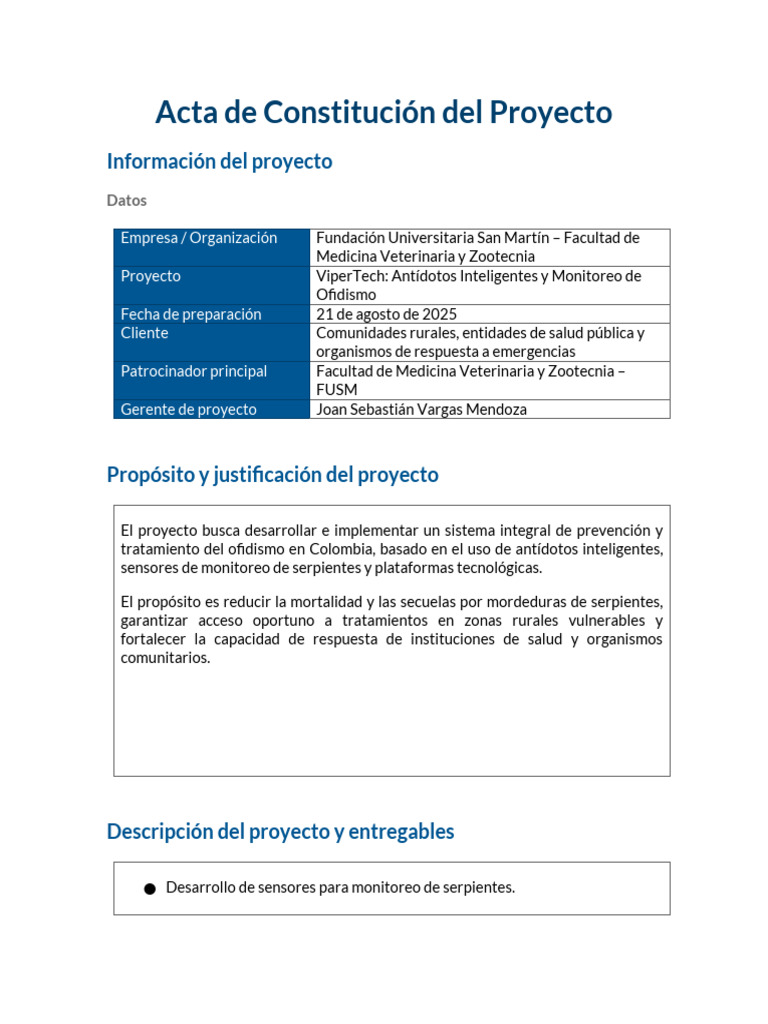 Plantilla - Acta - de - Proyecto Vipertech | PDF | Aplicación movil