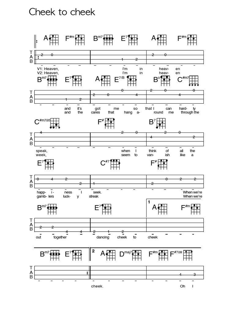 Cheek to Cheek Lyrics and Chords | PDF