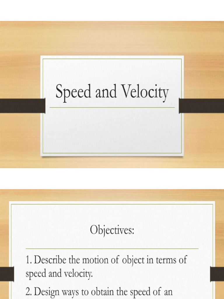 Speed Velocity PPT Final | PDF