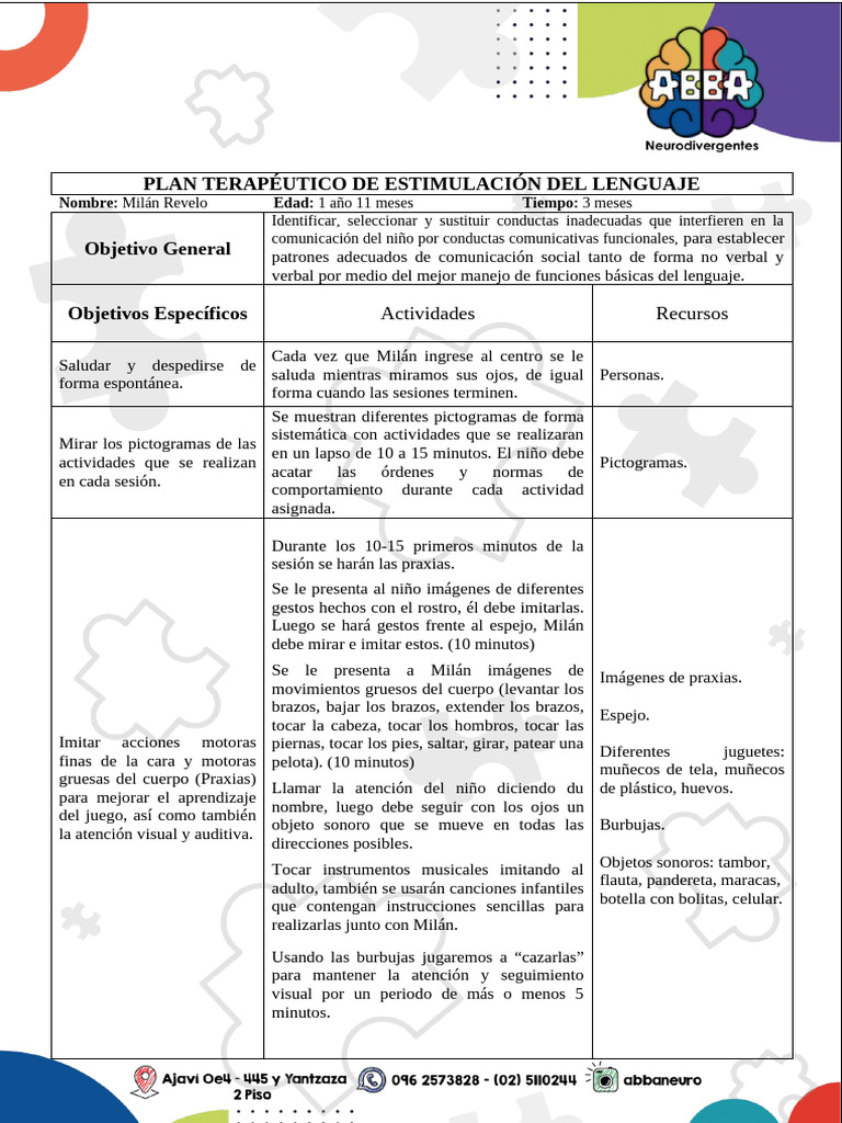 Plan de Estimulación del Lenguaje Infantil | PDF | Juguetes | Ciencia ...