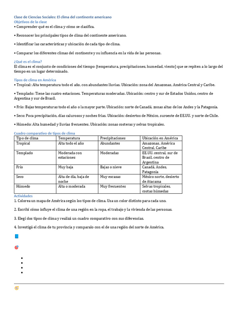 Climas y Relieves de América: Guía Educativa | PDF | Clima | Terreno