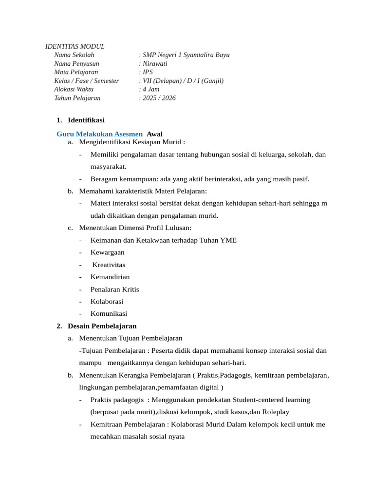 Identitas Modul RPM 2025 | PDF