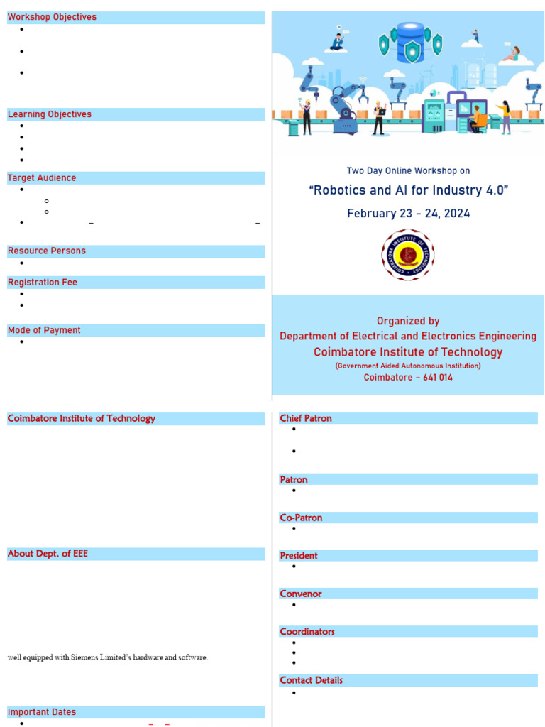 Robotics and AI Workshop for Industry 4.0 | PDF | Electrical ...