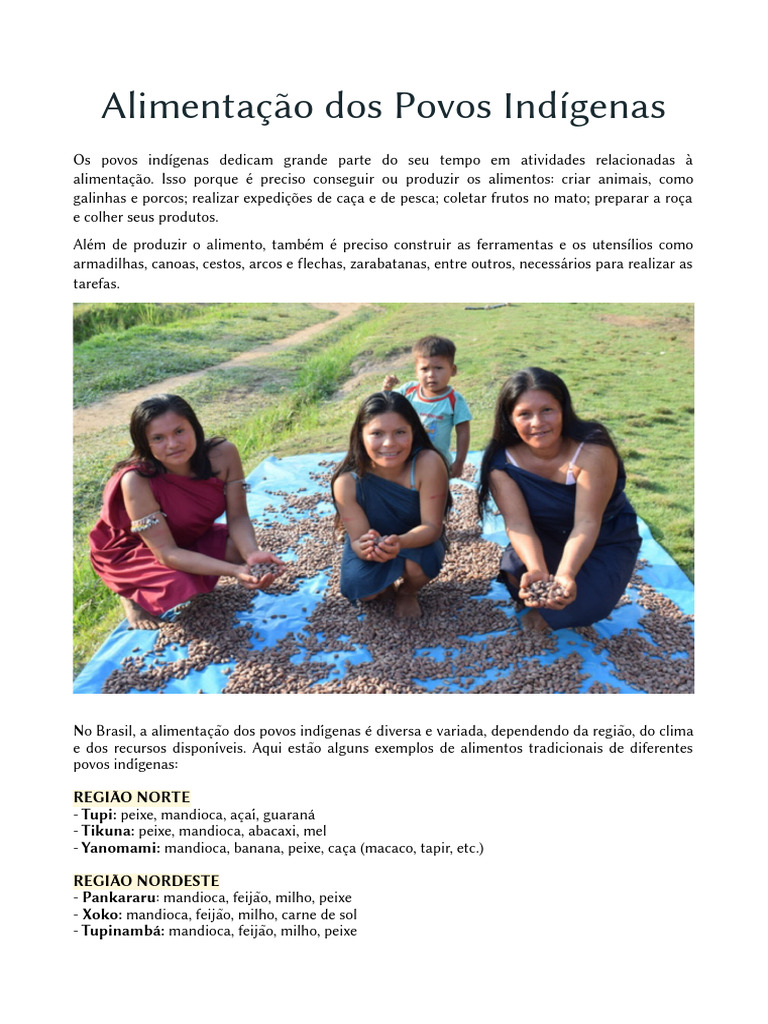 Alimentação Dos Povos Indígenas | PDF