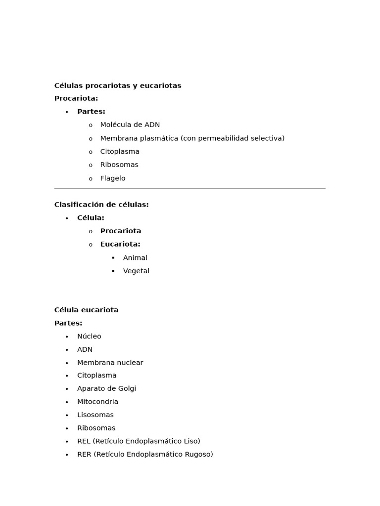 Células Procariotas y Eucariotas | PDF | Citoplasma | Retículo endoplásmico