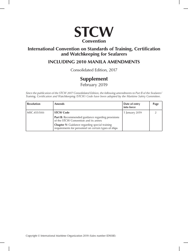 STCW 2019 Amendments Overview | PDF