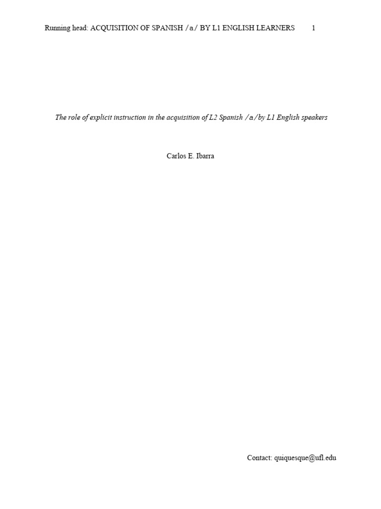The Role of Explicit Instruction in The | PDF | Language Acquisition ...