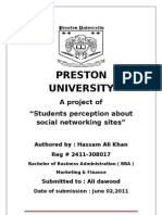 Preston University: A Project of "Students Perception About Social Networking Sites"