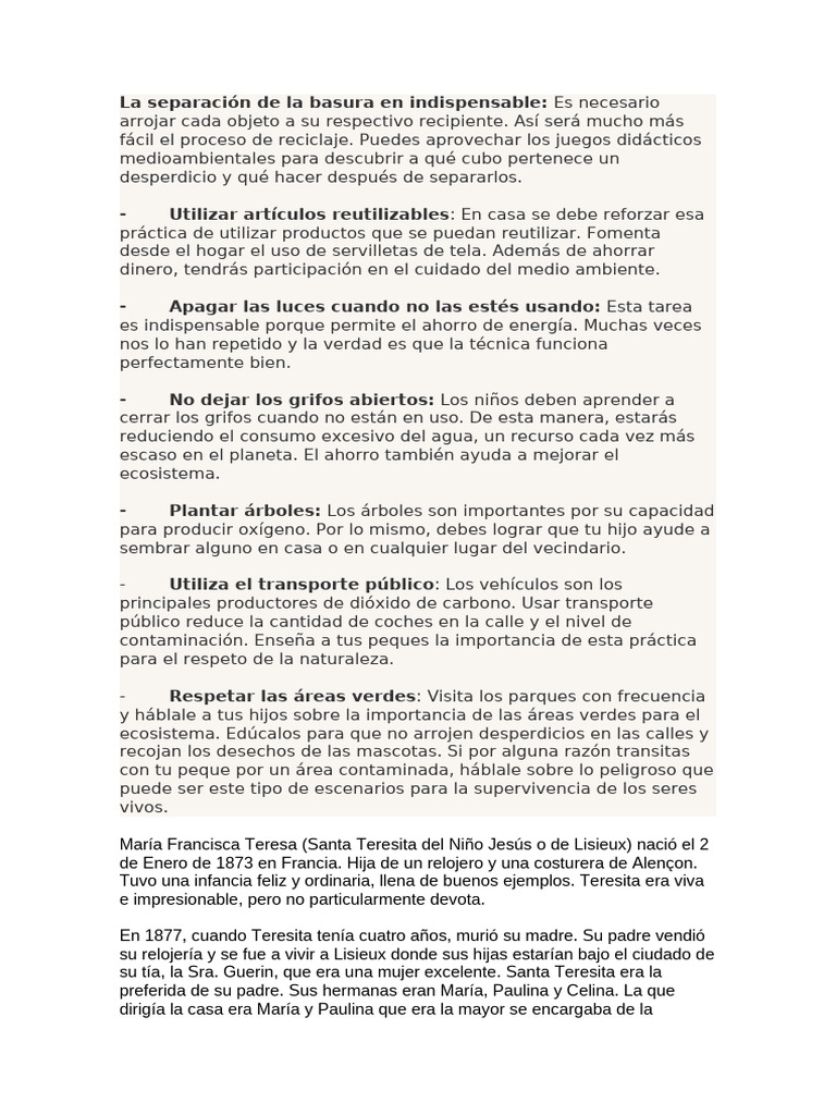 Consejos para Cuidar el Medio Ambiente | PDF | Residuos