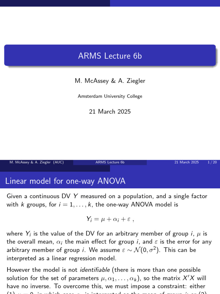 Lecture 6b of SF, Advanced Research Methods and Statistics | PDF ...