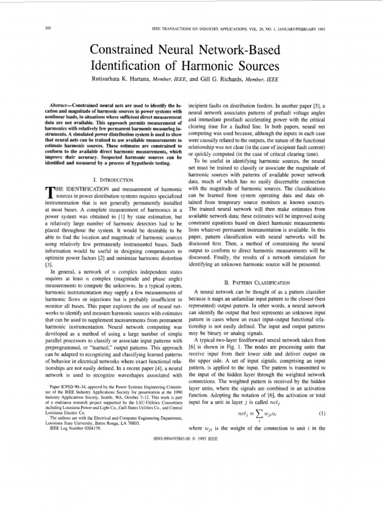 Neural Networks for Harmonic Source Identification | PDF | Rectifier ...