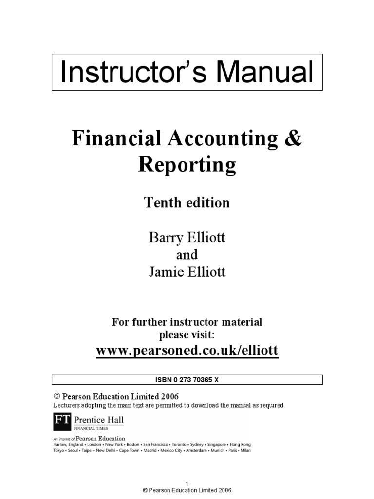 Instructor's Manual: Financial Accounting & Reporting | PDF | Business