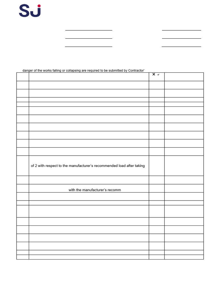 Specialist Works Submission Checklist | PDF | Screw | Sheet Metal