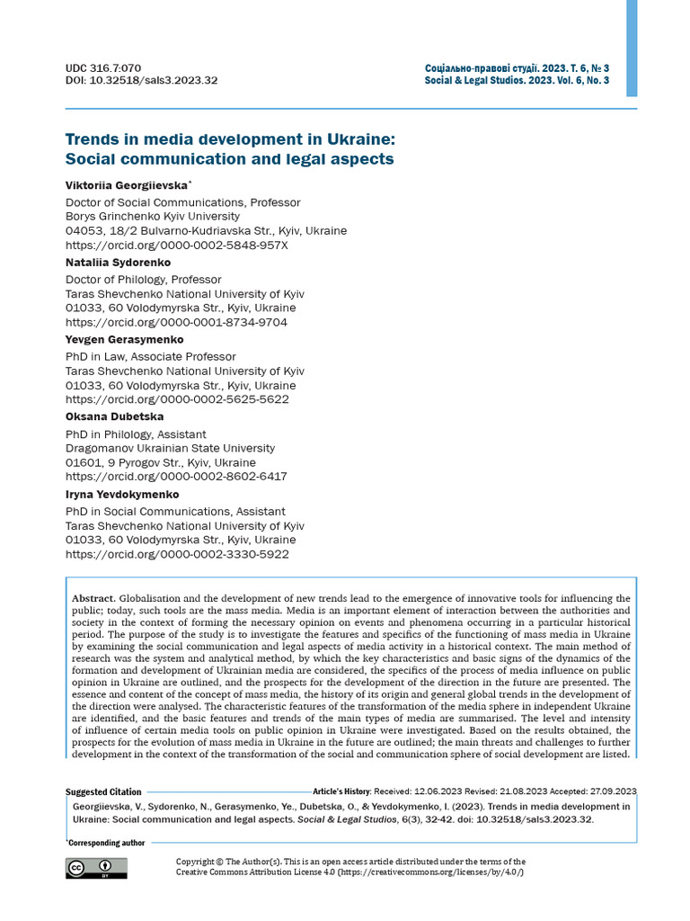 Trends in Media Development in Ukraine Social Comm | PDF | Information ...
