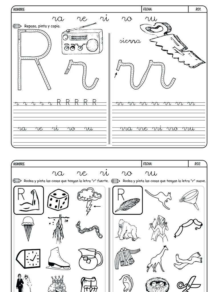 Actividades y Ejercicios con la Letra R | PDF | Ocio