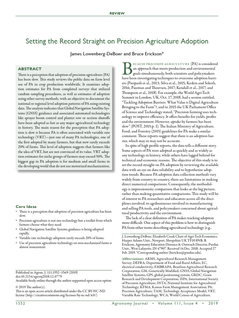 Precision Agriculture Adoption Trends | PDF | Agriculture