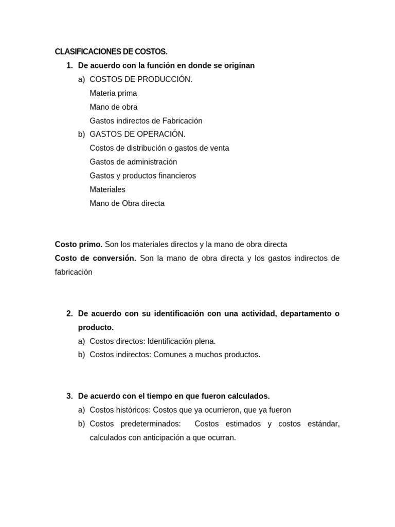 Clasificación y Registro de Costos | PDF | Economias