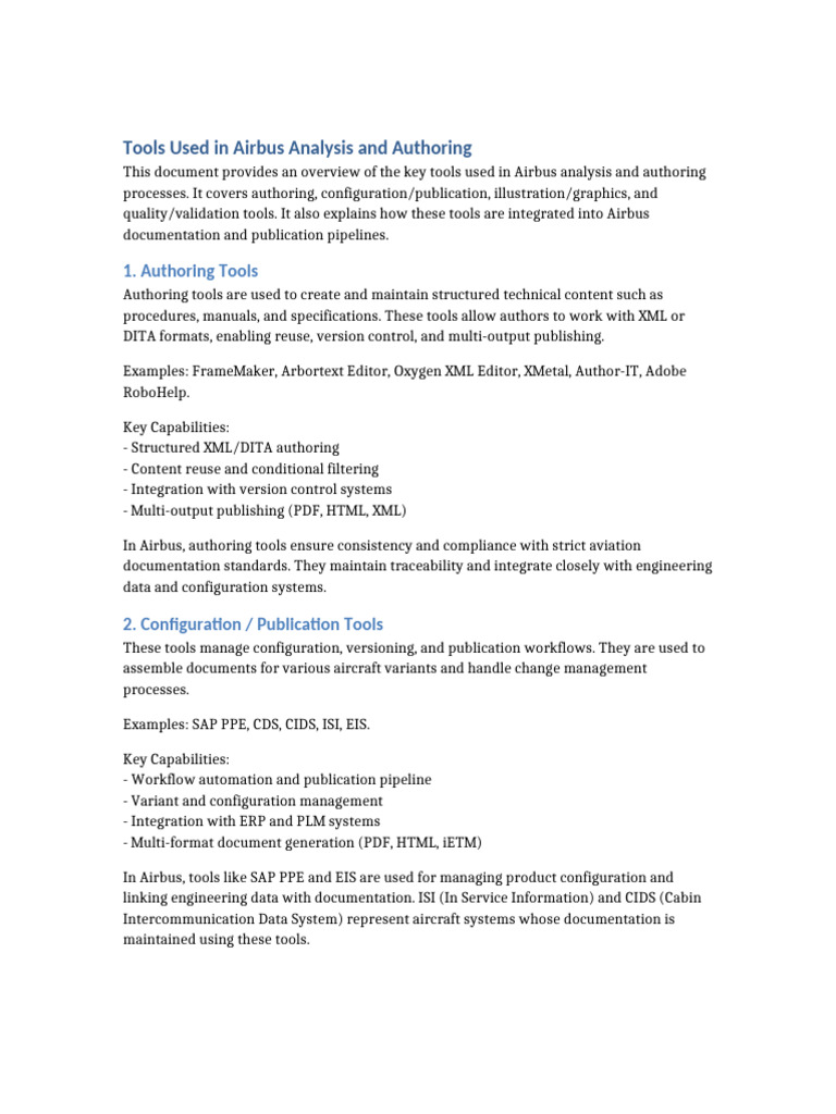 Airbus Documentation Tools Overview | PDF | Metadata | Xml