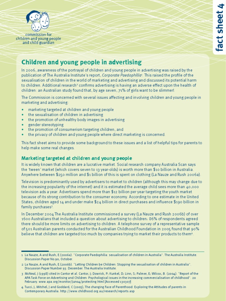 Impact of Advertising on Children | PDF | Body Image | Pedophilia