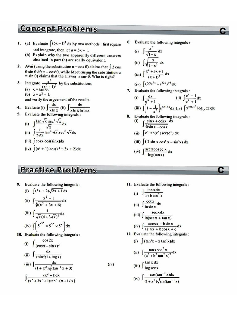 Indefinite Integration Assignment 1 | PDF