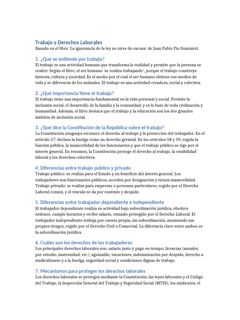 Trabajo y Derechos Laborales Completo | PDF | Derecho laboral | Justicia