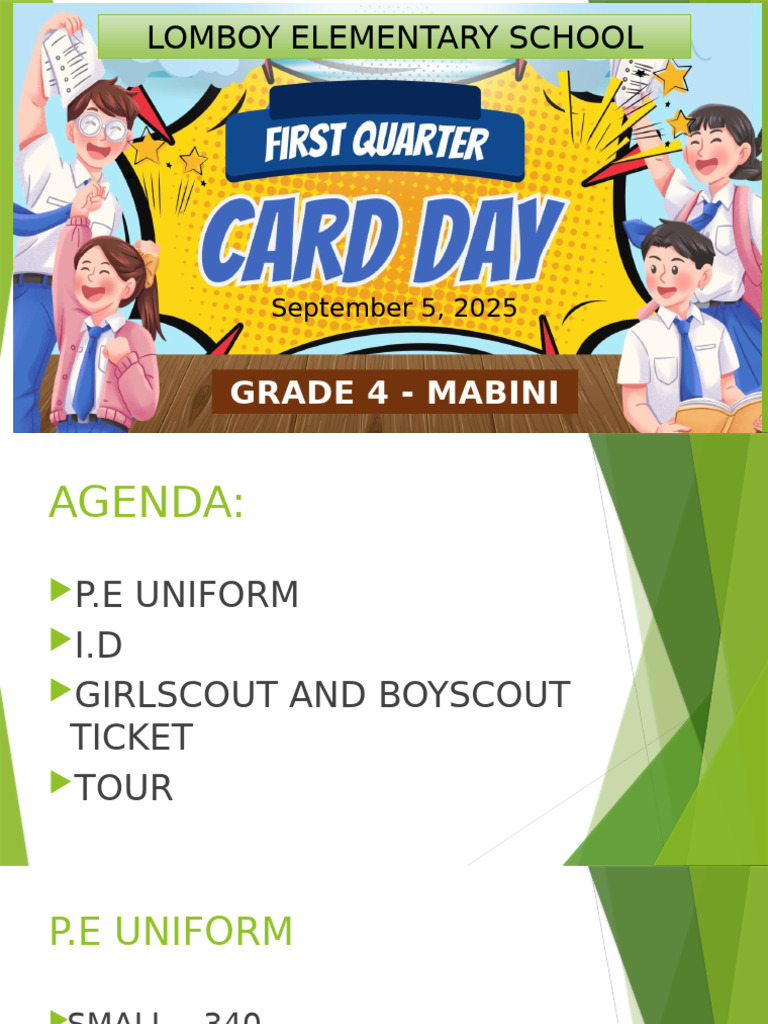First Quarter Card Day | PDF
