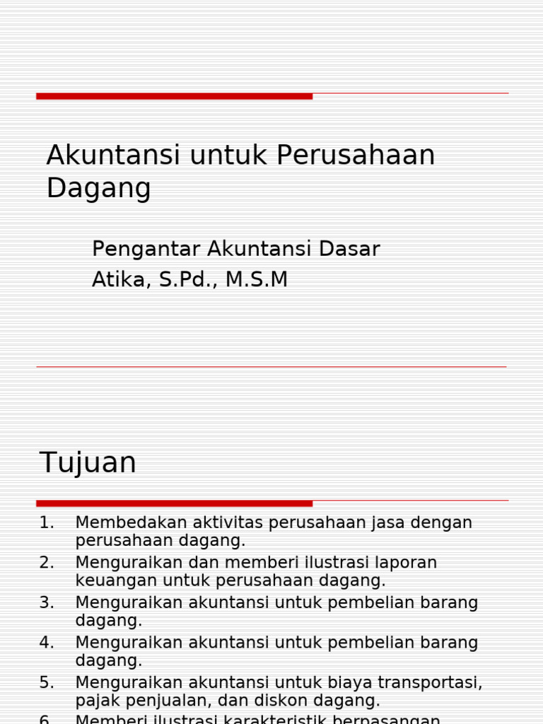 Akuntansi Perusahaan Dagang Dasar | PDF