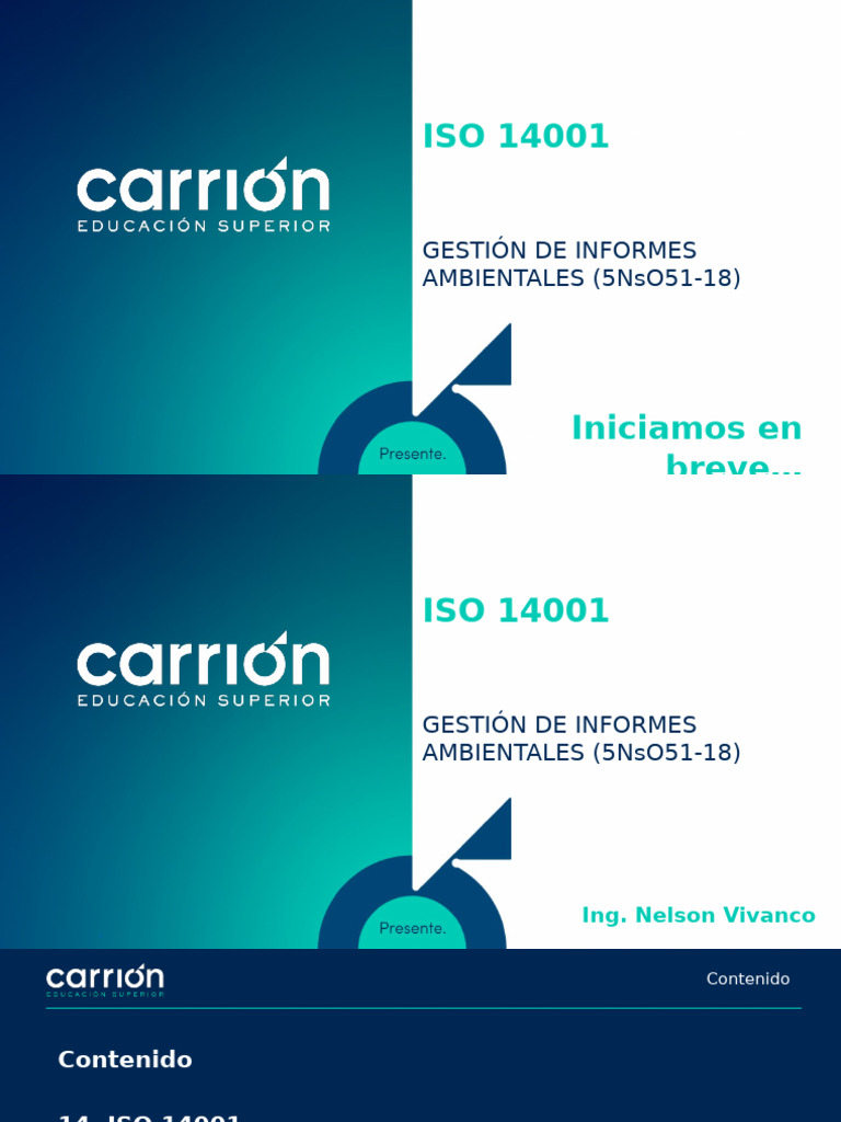 Presentacio769n Semana 14 - IsO 14001 | PDF | Entorno natural ...