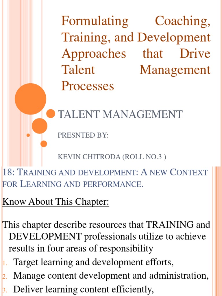 Formulating Coaching, Training, and Development Approaches That Drive ...