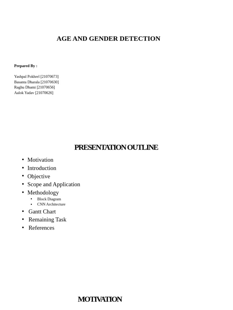 Age and Gender Detection Using CNNs | PDF | Deep Learning | Artificial ...