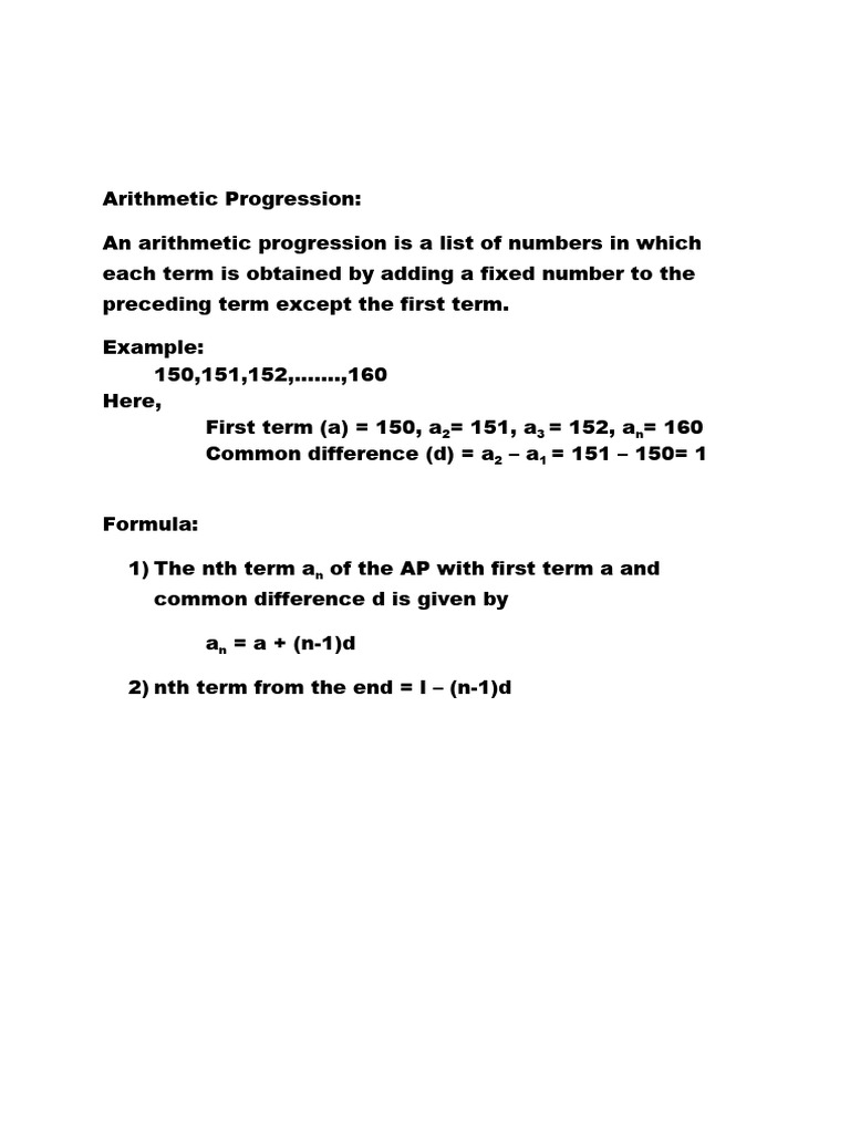 Arithmetic Progression Prelims | PDF | Chess | Chess Theory