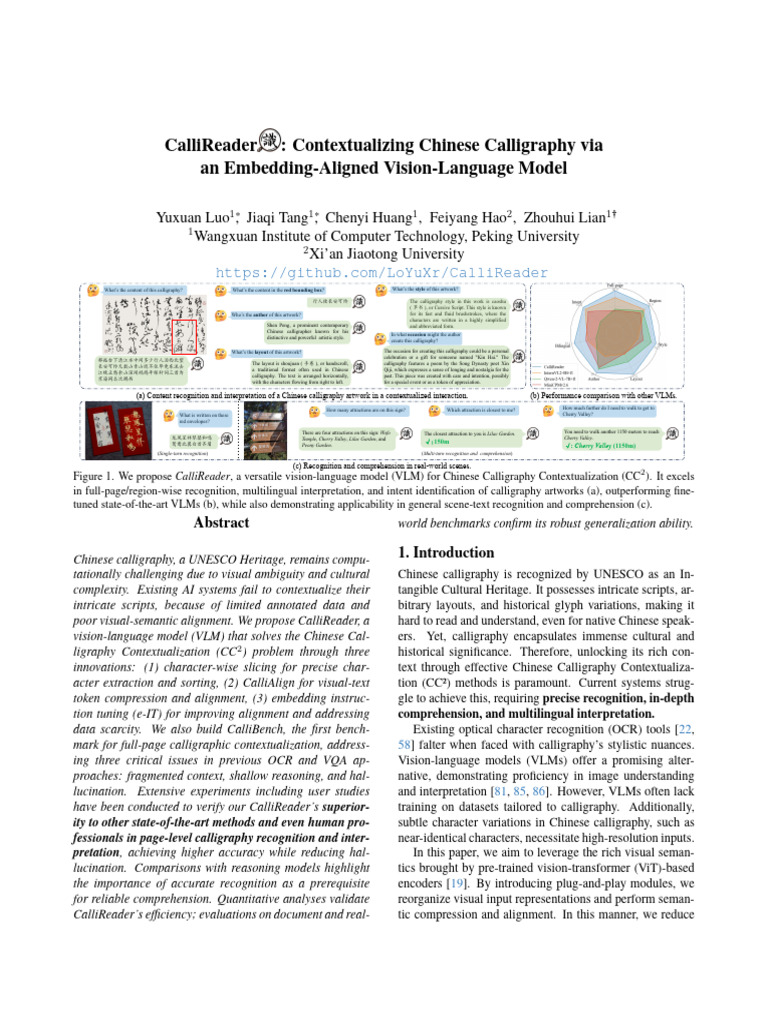 CalliReader: Chinese Calligraphy AI Model | PDF | Optical Character ...