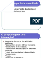 Admissão Do Paciente Na Unidade