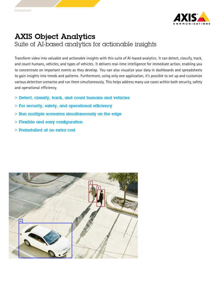 Datasheet Axis Object Analytics en US 463086 | PDF | Analytics | Computing