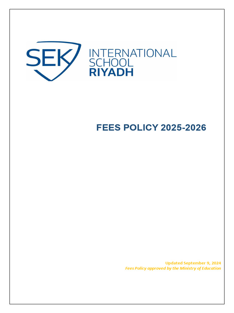SEK Riyadh School Fees 2025-2026 | PDF | Fee | Payments