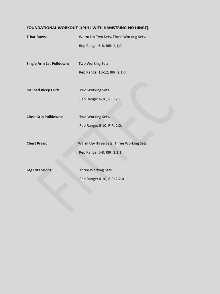 Foundational Resistance Workout Plan | PDF | Weight Training