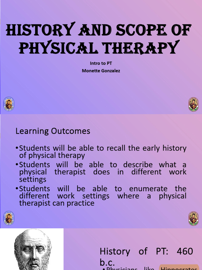 History and Scope of Physical Therapy | PDF | Physical Therapy | Medicine