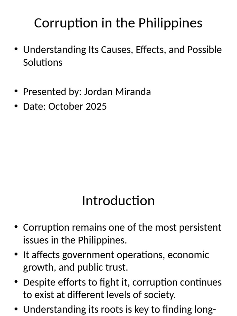 Corruption Challenges in the Philippines 2025 | PDF | Corruption | Policy