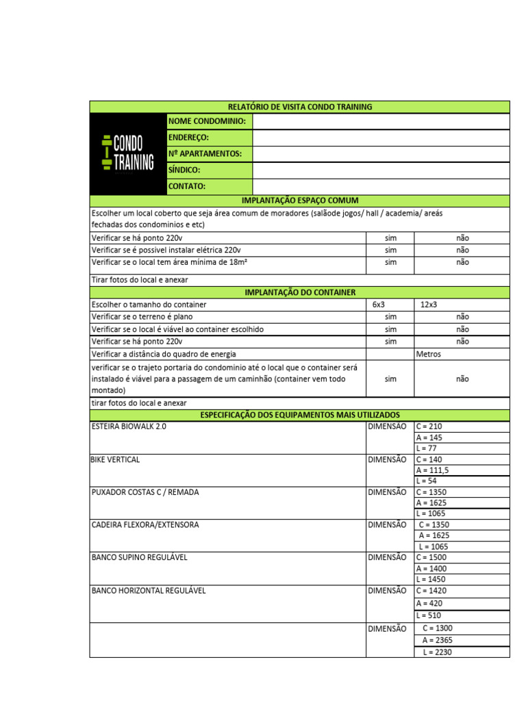 Checklist Visita Técnica Condo ATT | PDF